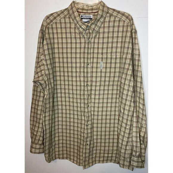 Columbia Long Sleeve Button Down XL Brown Plaid - Picture 1 of 3